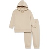 image:imageAmazon Essentials Unisex Kids and Toddlers Modern Sweatsuit Set 2 Piece Hooded Outfit Pack of 2Tan