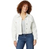 image:imageAmazon Essentials Womens Low Stretch RelaxedFit Cropped Denim JacketWhite