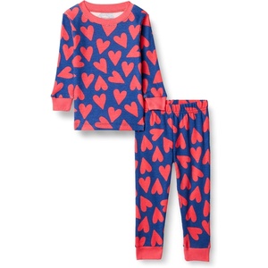 image:imageAmazon Essentials Babies Toddlers and Boys SnugFit Cotton Pajama Set MultipacksBlue Orange Hearts