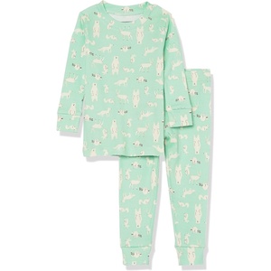 image:imageAmazon Essentials Babies Toddlers and Boys SnugFit Cotton Pajama Set MultipacksMint Green Forest Animals