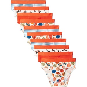 image:imageAmazon Essentials Boys Cotton Jersey Brief Underwear Pack of 10Balls Dogs Stripes