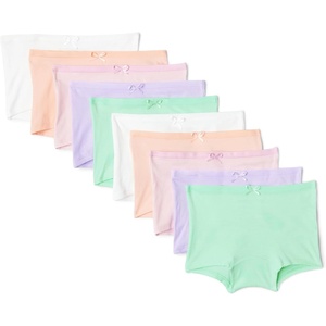 image:imageAmazon Essentials Girls Cotton Jersey Boxer Brief Underwear Pack of 10Pastels