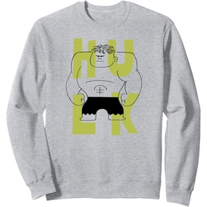 image:imageAmazon Essentials Marvel Avengers Cartoon Hulk Drawing SweatshirtHeather Grey