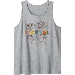 image:imageAmazon Essentials Marvel Avengers HandDrawn Multi Hero Collage Tank TopHeather Grey
