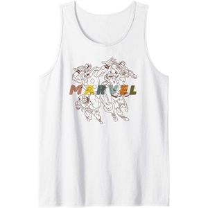 image:imageAmazon Essentials Marvel Avengers HandDrawn Multi Hero Collage Tank TopWhite