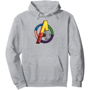 image:imageAmazon Essentials Marvel Avengers Multi Hero Logo Collage Pullover HoodieHeather Grey