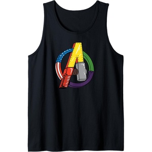 image:imageAmazon Essentials Marvel Avengers Multi Hero Logo Collage Tank TopBlack
