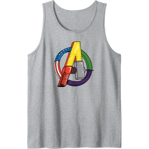 image:imageAmazon Essentials Marvel Avengers Multi Hero Logo Collage Tank TopHeather Grey
