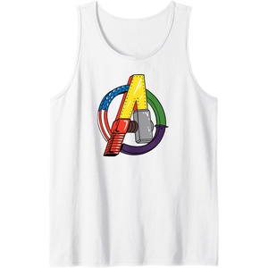 image:imageAmazon Essentials Marvel Avengers Multi Hero Logo Collage Tank TopWhite