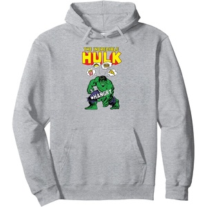 image:imageAmazon Essentials Marvel Avengers The Incredible Hulk Hangry Pullover HoodieHeather Grey