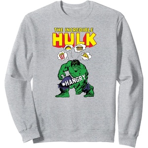 image:imageAmazon Essentials Marvel Avengers The Incredible Hulk Hangry SweatshirtHeather Grey