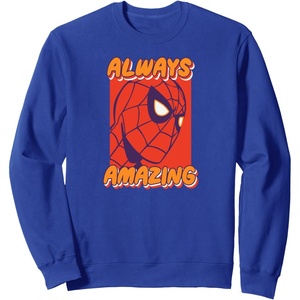 image:imageAmazon Essentials Marvel SpiderMan Always Amazing Boxed Portrait SweatshirtRoyal Blue