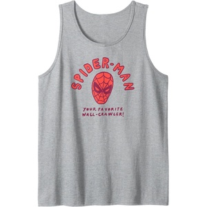 image:imageAmazon Essentials Marvel SpiderMan HandDrawn Mask Favorite WallCrawler Tank TopHeather Grey