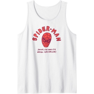 image:imageAmazon Essentials Marvel SpiderMan HandDrawn Mask Favorite WallCrawler Tank TopWhite