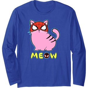 image:imageAmazon Essentials Marvel SpiderMan Miles Morales Cat with Mask Meow Long Sleeve TShirtRoyal Blue
