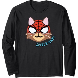 image:imageAmazon Essentials Marvel SpiderMan SpiderCat Portrait Long Sleeve TShirtBlack