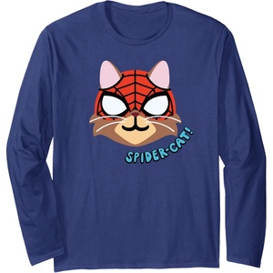image:imageAmazon Essentials Marvel SpiderMan SpiderCat Portrait Long Sleeve TShirtNavy Blue