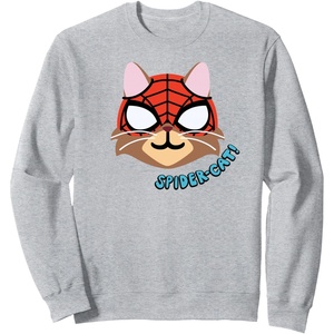 image:imageAmazon Essentials Marvel SpiderMan SpiderCat Portrait SweatshirtHeather Grey