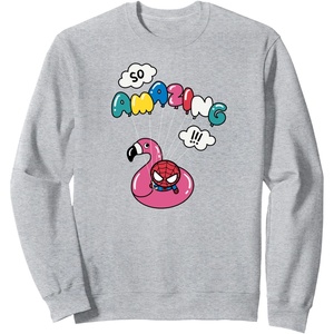 image:imageAmazon Essentials Marvel SpiderMan in a Pool Floatie So Amazing SweatshirtHeather Grey