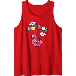 image:imageAmazon Essentials Marvel SpiderMan in a Pool Floatie So Amazing Tank TopRed