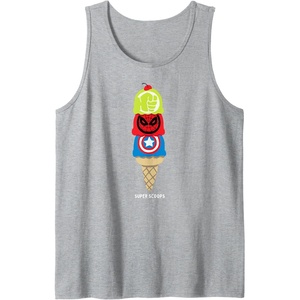 image:imageAmazon Essentials Marvel Super Heroes Ice Cream Cone Super Scoops Tank TopHeather Grey