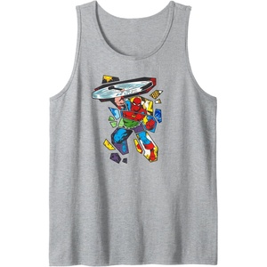 image:imageAmazon Essentials Marvel Super Heroes Multi Hero Shattered Collage Tank TopHeather Grey