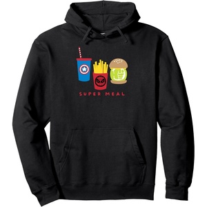 image:imageAmazon Essentials Marvel Super Heroes Super Meal Burger and Fries Pullover HoodieBlack