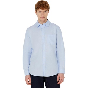 image:imageAmazon Essentials Mens RegularFit Long Sleeve Linen Blend ShirtLight Blue