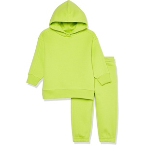 image:imageAmazon Essentials Unisex Kids and Toddlers Modern Sweatsuit Set 2 Piece Hooded Outfit Pack of 2Lime Green