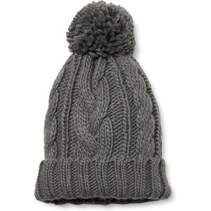 image:imageAmazon Essentials Womens Chunky Cable Beanie with Yarn PomCharcoal