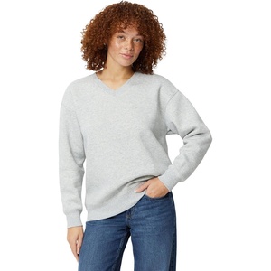 image:imageAmazon Essentials Womens Oversized VNeck Fleece Pullover SweatshirtLight Grey Heather