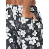 image:imageAmazon Essentials Mens 9 Swim Trunks with Mesh Lining Pockets Drawstring ClosureBlack Hibiscus Flower