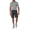image:imageAmazon Essentials Mens RegularFit QuickDry ShortSleeve Golf Polo ShirtMedium Grey Heather White Stripe