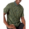 image:imageAmazon Essentials Mens RegularFit QuickDry ShortSleeve Golf Polo ShirtOlive Hibiscus Flower