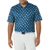 image:imageAmazon Essentials Mens RegularFit QuickDry ShortSleeve Golf Polo ShirtTeal Blue Birds Print