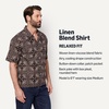 image:imageAmazon Essentials Mens RelaxedFit Short Sleeve Linen Blend ShirtDark Maroon Bandana Pattern