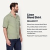 image:imageAmazon Essentials Mens RelaxedFit Short Sleeve Linen Blend ShirtDark Sage Green