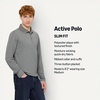 image:imageAmazon Essentials Mens Slim Fit Long Sleeve Quick Dry Golf Polo ShirtDark Grey Heather