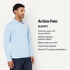 image:imageAmazon Essentials Mens Slim Fit Long Sleeve Quick Dry Golf Polo ShirtLight Blue