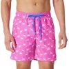 image:imageAmazon Essentials Mens Swim Trunks with Mesh Lining Pockets Drawstring ClosureBright Pink Flamingo