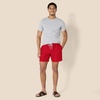 image:imageAmazon Essentials Mens Swim Trunks with Mesh Lining Pockets Drawstring ClosureRed
