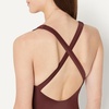 image:imageAmazon Essentials Womens CrissCross Back OnePiece SwimsuitDeep Brown