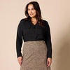 image:imageAmazon Essentials Womens Georgette Long Sleeve RelaxedFit Business Casual Office Work Shirt with PocketsBlack