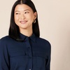 image:imageAmazon Essentials Womens Georgette Long Sleeve RelaxedFit Business Casual Office Work Shirt with PocketsNavy