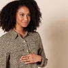 image:imageAmazon Essentials Womens Georgette Long Sleeve RelaxedFit Business Casual Office Work Shirt with PocketsTaupe  Leopard