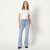 image:imageAmazon Essentials Womens High Stretch Flattering HighRise Flare JeansIced Blue Light Wash