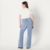 image:imageAmazon Essentials Womens High Stretch Flattering HighRise Flare JeansIced Blue Light Wash