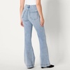 image:imageAmazon Essentials Womens High Stretch Flattering HighRise Flare JeansIced Blue Light Wash