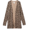 image:imageAmazon Essentials Womens Lightweight Long Sleeve OpenFront Cardigan Sweater Available in Plus SizeCamel Leopard