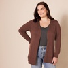image:imageAmazon Essentials Womens Lightweight Long Sleeve OpenFront Cardigan Sweater Available in Plus SizeDark Chestnut Brown Heather